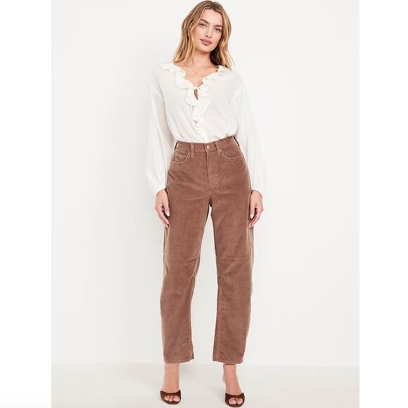 Old Navy Pants - High-Waisted Barrel Ankle Corduroy Pants